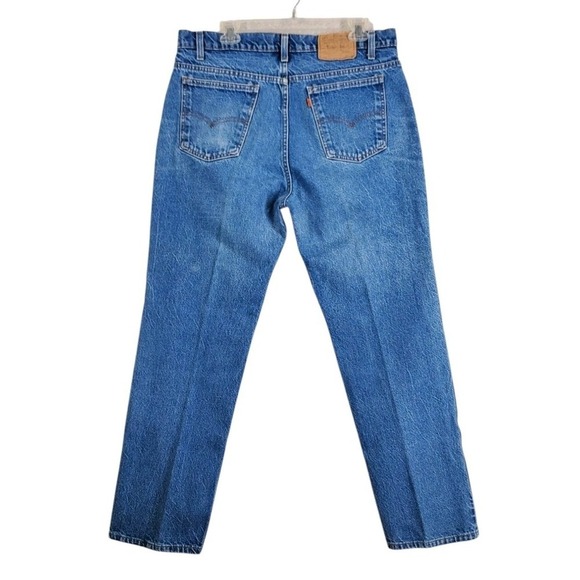 Vtg 80s Levis 509 Blue Jeans Men 38x32 Orange Tab Wide Straigh 05/87 USA (35x31) - Picture 12 of 12